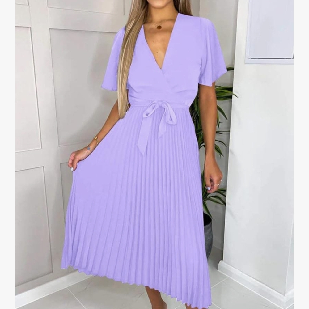 Elegant Lavender Wrap Dress